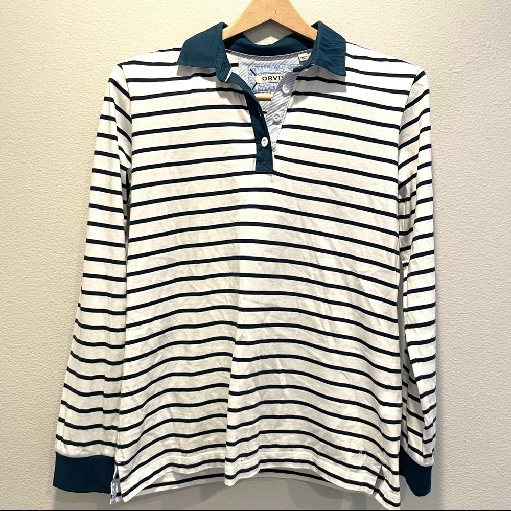 Orvis striped collared top